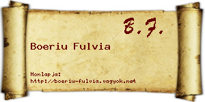 Boeriu Fulvia névjegykártya